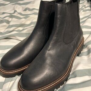 Black Leather Chelsea Boots